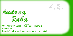 andrea raba business card